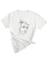 T-Shirt Woman Fashion Γυναικείο - Eyes Flower - Color Thumbnail WHITE