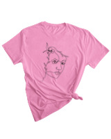 T-Shirt Woman Fashion Γυναικείο - Eyes Flower - Color Thumbnail PINK