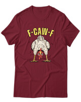 T-Shirt Unisex - F Caw F - Color Thumbnail Σκούρο Κόκκινο