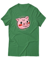 T-Shirt Αντρικό - Face Pig - Color Thumbnail Πράσινο