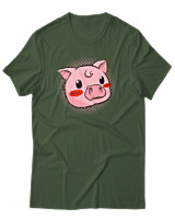 T-Shirt Αντρικό - Face Pig - Color Thumbnail Κυπαρισσί
