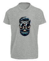 T-Shirt Fit Αντρικό - Face Tattoo - Color Thumbnail Γκρι Μελανζέ
