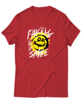 T-Shirt Αντρικό - Fake Smile - Color Thumbnail Κόκκινο