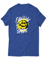 T-Shirt Αντρικό - Fake Smile - Color Thumbnail Μπλε Ρουά