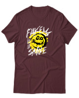 T-Shirt Αντρικό - Fake Smile - Color Thumbnail Μπορντό