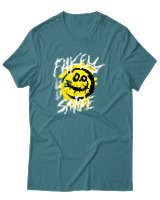 T-Shirt Αντρικό - Fake Smile - Color Thumbnail Μπλε Πράσινο
