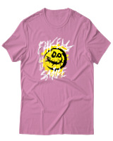 T-Shirt Αντρικό - Fake Smile - Color Thumbnail Ροζ