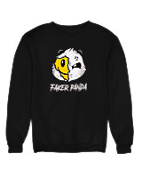 Φούτερ χωρίς κουκούλα Αντρικό - Faker Panda - Color Thumbnail Μαύρο