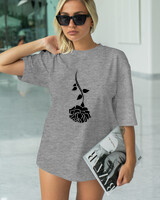 T-Shirt Classic - Fallen Rose - Color Thumbnail GREY MELANZE