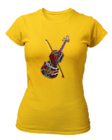 T-Shirt Στενή Γραμμή Γυναικείο - Famous Musicians - Color Thumbnail Χρυσό Κίτρινο