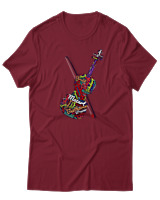 T-Shirt  Γυναικείο - Famous Musicians - Color Thumbnail Σκούρο Κόκκινο