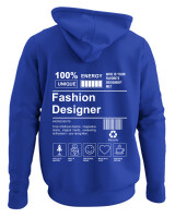 Φούτερ με κουκούλα - Fashion Designer - Color Thumbnail Μπλε Ρουά