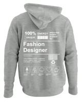 Φούτερ με κουκούλα - Fashion Designer - Color Thumbnail Γκρι Μελανζέ