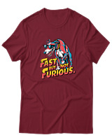 T-Shirt  Γυναικείο - Fast But Not Furious - Color Thumbnail Σκούρο Κόκκινο