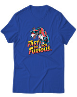 T-Shirt  Γυναικείο - Fast But Not Furious - Color Thumbnail Μπλέ Ρουά