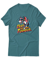 T-Shirt  Γυναικείο - Fast But Not Furious - Color Thumbnail Μπλέ Πράσινο