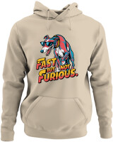 Φούτερ με κουκούλα - Fast But Not Furious - Color Thumbnail Μπέζ