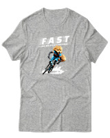 T-Shirt Unisex - Fast Like My Best Friend - Color Thumbnail Γκρι Μελανζέ