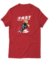 T-Shirt Unisex - Fast Like My Best Friend - Color Thumbnail Κόκκινο