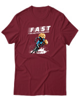 T-Shirt Unisex - Fast Like My Best Friend - Color Thumbnail Σκούρο Κόκκινο