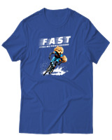 T-Shirt Unisex - Fast Like My Best Friend - Color Thumbnail Μπλε Ρουά