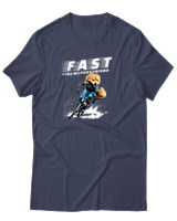 T-Shirt Unisex - Fast Like My Best Friend - Color Thumbnail Μπλε Γκρι