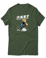 T-Shirt Unisex - Fast Like My Best Friend - Color Thumbnail Κυπαρισσί