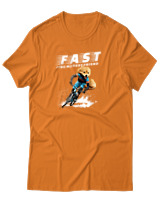T-Shirt Unisex - Fast Like My Best Friend - Color Thumbnail Πορτοκαλί