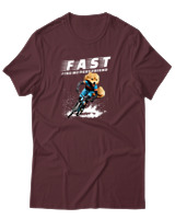 T-Shirt Unisex - Fast Like My Best Friend - Color Thumbnail Μπορντό