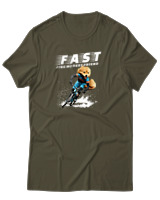 T-Shirt Unisex - Fast Like My Best Friend - Color Thumbnail Χακί