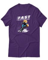 T-Shirt Unisex - Fast Like My Best Friend - Color Thumbnail Σκούρο Μωβ