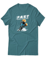 T-Shirt Unisex - Fast Like My Best Friend - Color Thumbnail Μπλε Πράσινο