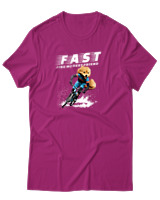 T-Shirt Unisex - Fast Like My Best Friend - Color Thumbnail Φουξια
