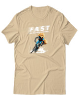 T-Shirt Unisex - Fast Like My Best Friend - Color Thumbnail Μπεζ