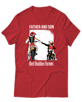 T-Shirt Αντρικό - Father And Son - Color Thumbnail Κόκκινο