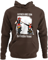 Φούτερ με κουκούλα - Father And Son - Color Thumbnail Καφέ