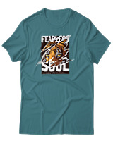 T-Shirt Αντρικό - Fearless Soul - Color Thumbnail Μπλε Πράσινο