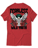 T-Shirt Αντρικό - Fearless Wild Youth - Color Thumbnail Κόκκινο