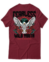 T-Shirt Αντρικό - Fearless Wild Youth - Color Thumbnail Σκούρο Κόκκινο