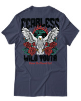 T-Shirt Αντρικό - Fearless Wild Youth - Color Thumbnail Μπλε Γκρι
