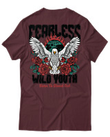 T-Shirt Αντρικό - Fearless Wild Youth - Color Thumbnail Μπορντό