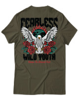 T-Shirt Αντρικό - Fearless Wild Youth - Color Thumbnail Χακί