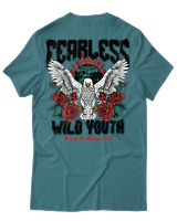T-Shirt Αντρικό - Fearless Wild Youth - Color Thumbnail Μπλε Πράσινο