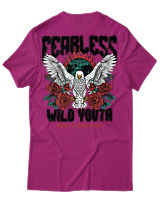 T-Shirt Αντρικό - Fearless Wild Youth - Color Thumbnail Φουξια