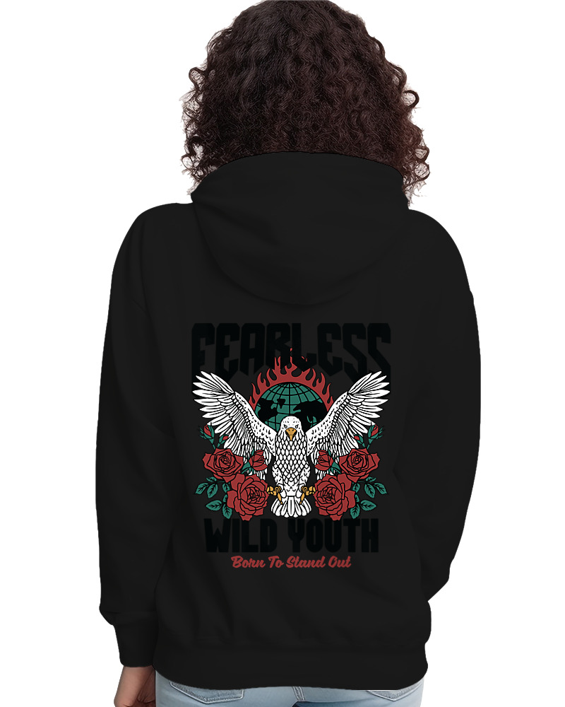 Φούτερ με κουκούλα Γυναικείο - Fearless Wild Youth - Image 1