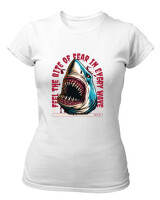 T-Shirt Στενή Γραμμή - Feel The Bite  - Color Thumbnail ΄Ασπρο
