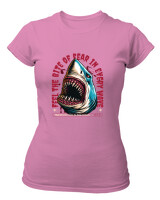 T-Shirt Στενή Γραμμή - Feel The Bite  - Color Thumbnail Ροζ