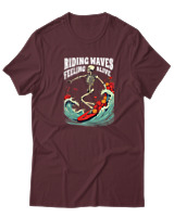T-Shirt  Γυναικείο - Feeling Alive - Color Thumbnail Μπορντό