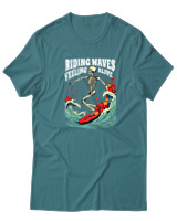 T-Shirt  Γυναικείο - Feeling Alive - Color Thumbnail Μπλέ Πράσινο