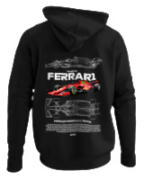 Φούτερ με κουκούλα - Ferrari - Color Thumbnail Μαύρο